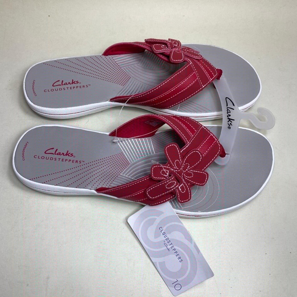 Clarks Cloudsteppers Women's Brinkley Florah Red Rouge Size 10M Cushion Soft - Picture 3 of 8